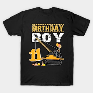 Birthday Boy 11 Construction T-Shirt